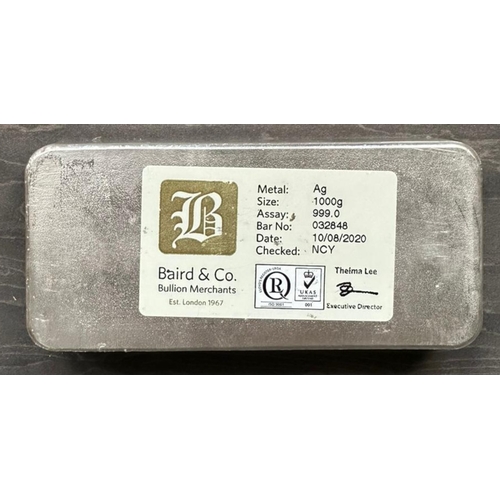 396 - 1kg Baird & Co. London silver Bar 999