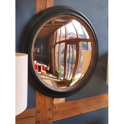 193 - Stunning designer large convex mirror gold detail cost £390 *NOT AVAILABLE ON THE HIGH STREET