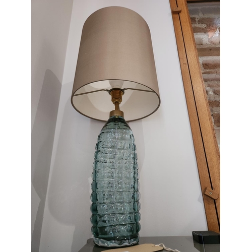 213 - Pair of Porta Romana Honeycomb Lamp - Ash Blue with Nickel collar. Discontinued. £1,200 each. (See l... 