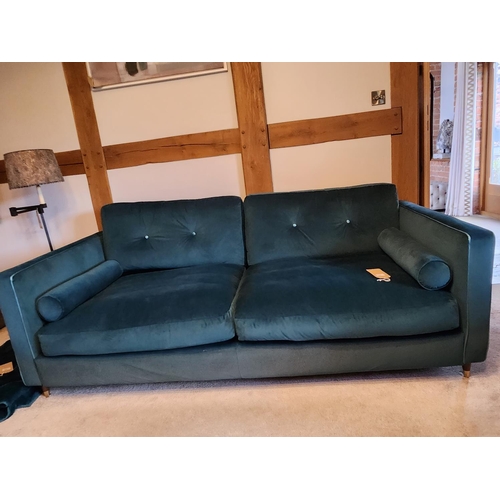 225 - Sofology Clerkenwell Range Sunningdale Peacock/kingfisher quality deep button 4  seater sofa, immacu... 