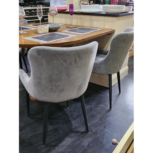 284 - 4 x GREY wooden legged dining chairs