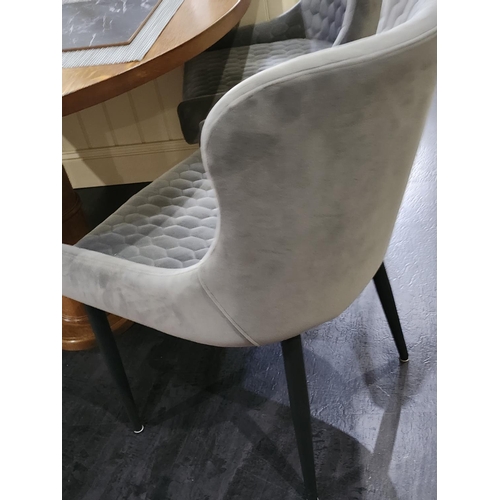 284 - 4 x GREY wooden legged dining chairs