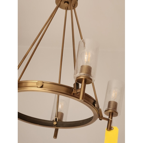 352 - Hinkley Lighting COLLIER 5 light chandelier in heritage brass with clear glass shades.  Fitting Heig... 