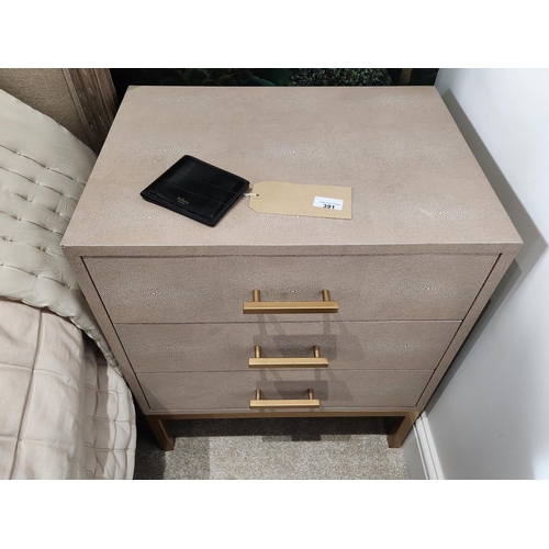 391 - Jasper cream Andrew Martin side tables, pair of, £725 each! Good condition finished in Faux-shagreen... 