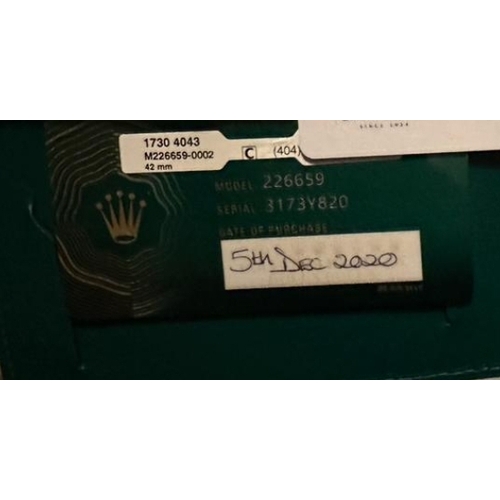 397 - Rolex Yachtmaster 18ct White Gold 42mm wrist watch bought new December 2020 full box and papers.*** ... 