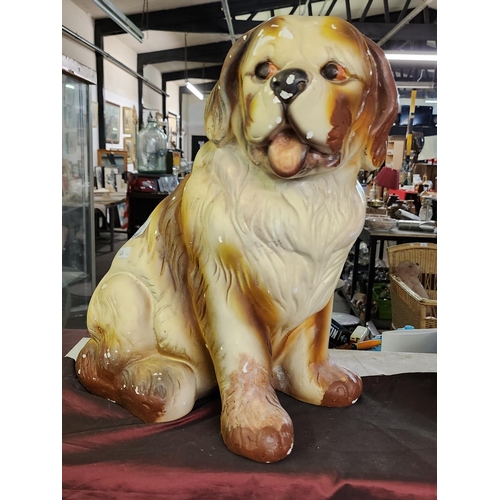 840 - Heavy plaster Saint Bernard 15'' tall