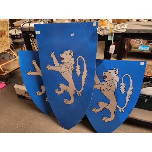 900 - Collection of 3 blue re-enactment shields