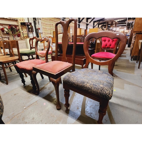 1573 - 3 antique chairs including 2 balloon backed chairs and 1 other