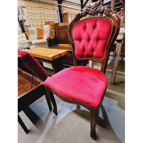 1578 - Elegant regency style cranberry bedroom chair