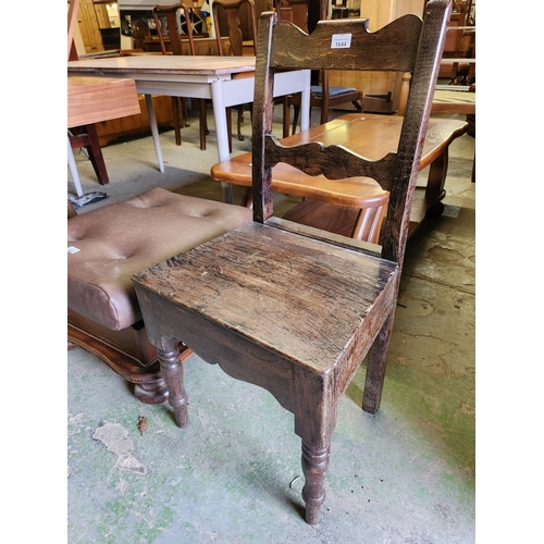 1644 - Antique  Victorian panel seat chair