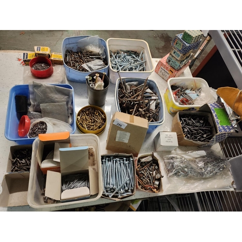 286 - very large job lot of various hardware  screws and nails