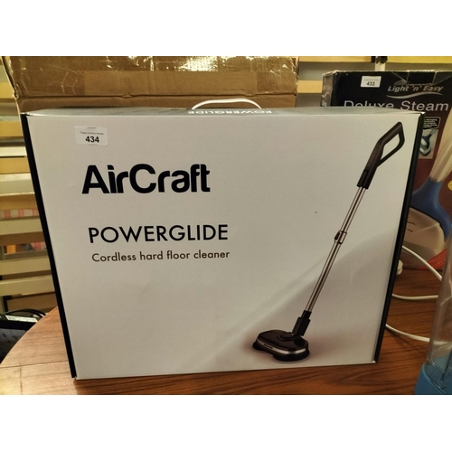 434 - Aircraft powerglide cordless hard floor cleaner. Appears new in box AS NEW GWO