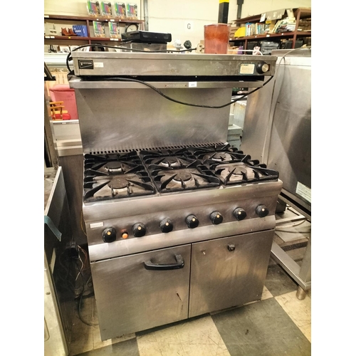 455 - Commercial cooker with six hobs