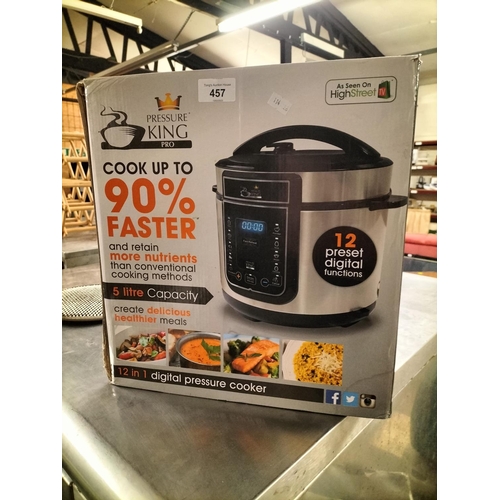 457 - Pressure King Pro 12 in 1 digital pressure cooker in box AS NEW GWO