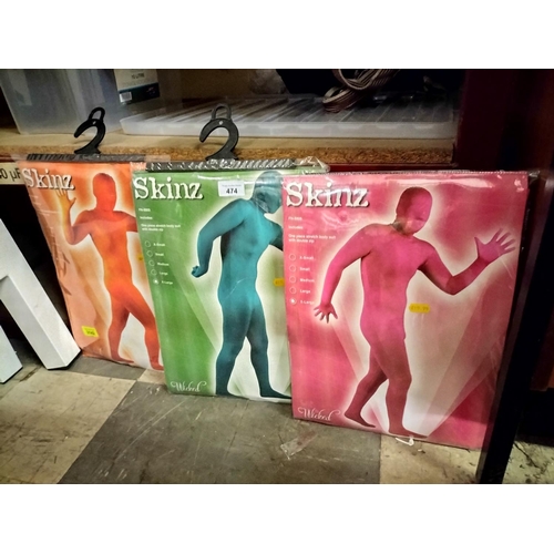 474 - Three brand new skinz suits. Size x small. RRP £19.99 each