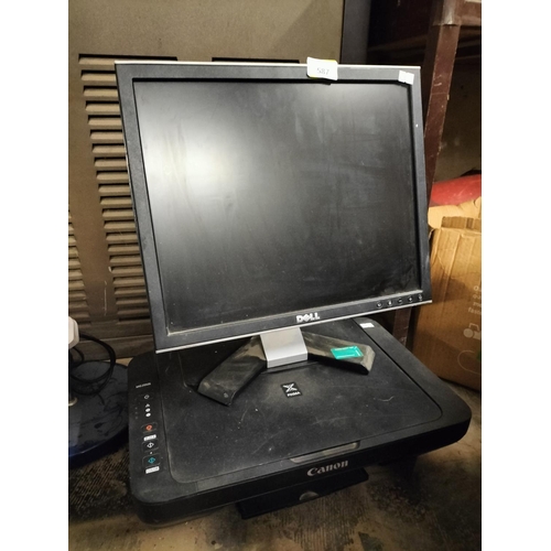 587 - Dell PC monitor and Canon PIXMA printer