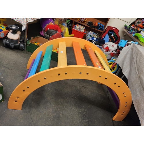 1707 - Rainbow large wooden climbing frame. Good condition