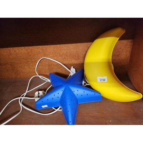 1739 - IKEA Blue star and yellow moon night lights