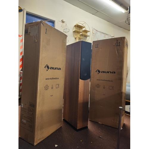 2065 - £145 PAID Auna floor standing speakers model 10028425. Brand new in boxes