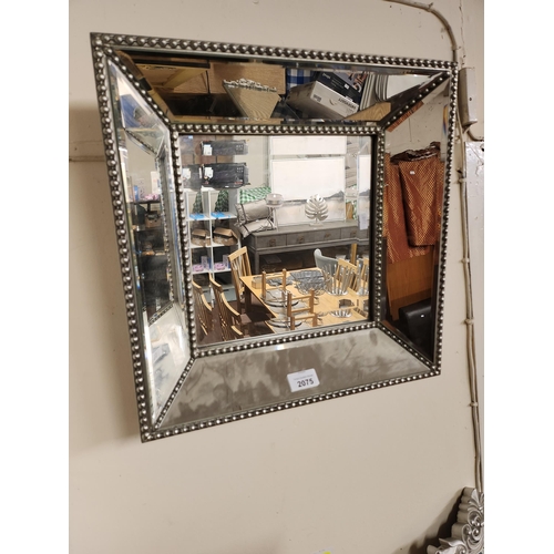 2075 - Stylish square mirror approximately 42 cm