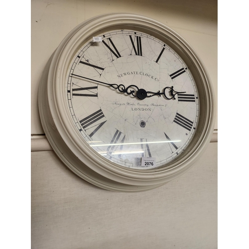 2076 - Large white Newgate clock company wall clock