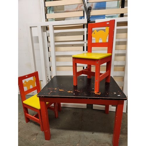 1876A - Childs/toddlers painted Wooden table and chairs