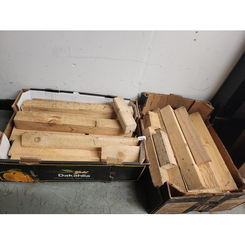 494 - 2 boxes of wood offcuts