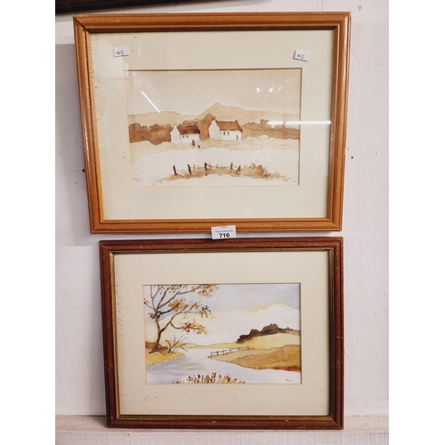 716 - 2 beautiful framed water colours