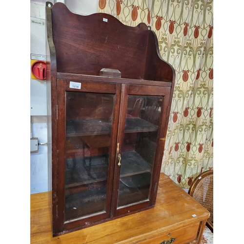 1238 - Beautiful victorian glass fronted wall mountable display cabinet