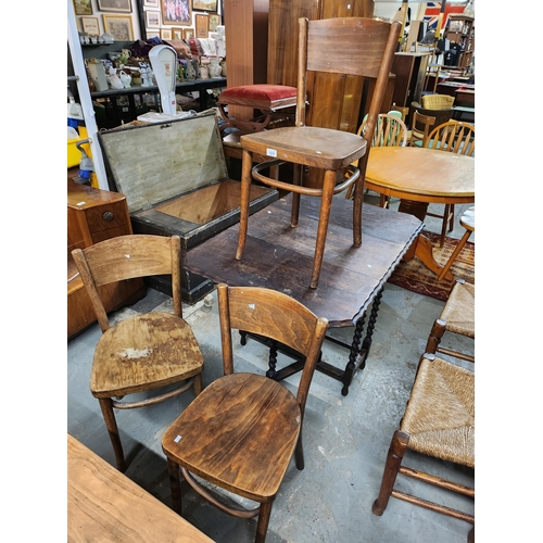 1278 - Set of 3 vintage school chairs