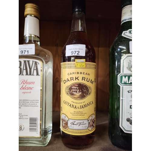 972 - Vintage bottle and contents Caribbean Dark rum unopened