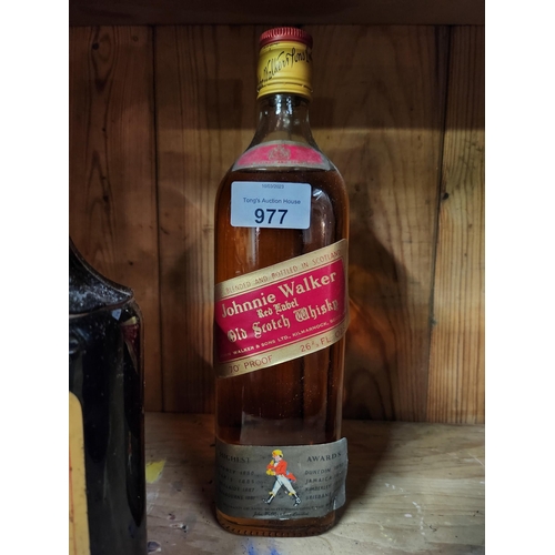 977 - Vintage bottle with contents unopened  Johnnie Walker red label