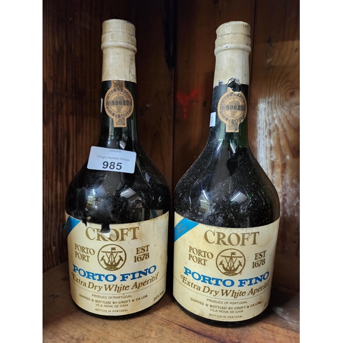 985 - Vintage bottles with contents unopened croft Porto Fino and Emva Cream