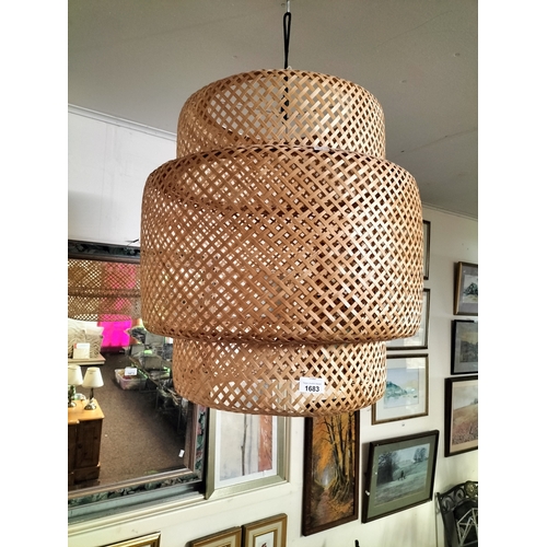 1683 - AS NEW Very large contemporary rattan lampshade