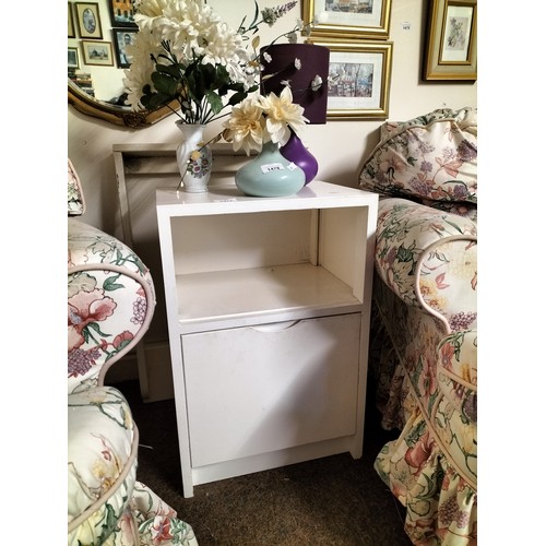 1477 - White bedside cabinet with large drawer