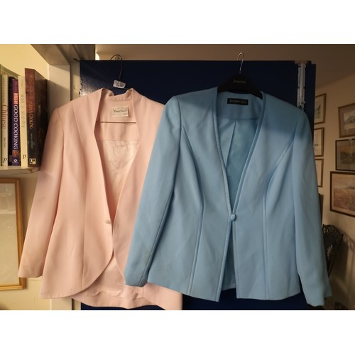 1492 - Pale pink Frank Usher short jacket and pale blue Jacque Vert jacket, both size 10