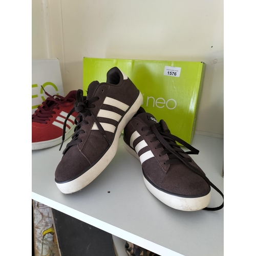 1576 - Pair of Adidas trainers size UK8 with box