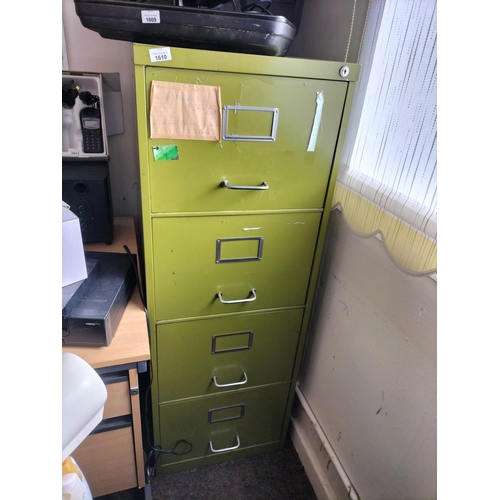 1610 - Four drawer metal filing cabinet