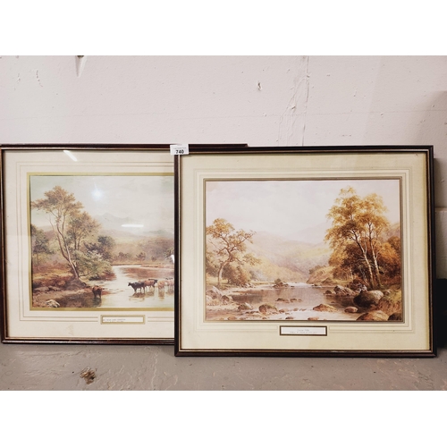 740 - 2 vintage framed prints