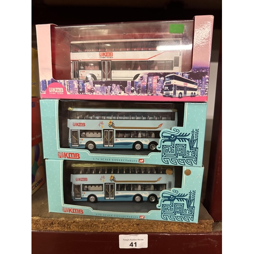 41 - Two boxed Corgi KMB 1:76 Scale model number 43222 buses and a KMB model number DW10201 bus