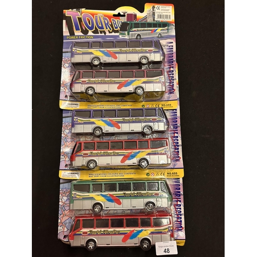 48 - Collection of three Power Friction Tour Bus two-packs in various colours