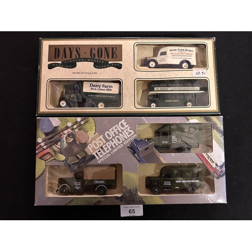 65 - Lledo Days Gone three pack of model vehicles including Dairy Farm Estate Vehicle, Home Farm Dairy de... 