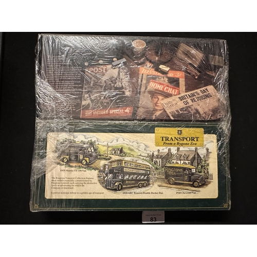 83 - Boxed set of VE Day commemorative model vehicles and boxed set of Transport from a Bygone Era Ringto... 