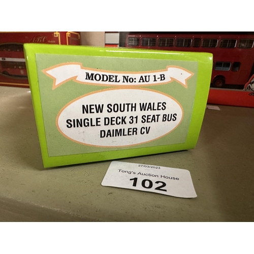 102 - ABC Models 1:76 scale die cast Oz Bus New South Wales Single Deck 31 Seat Bus Diamler CV model numbe... 