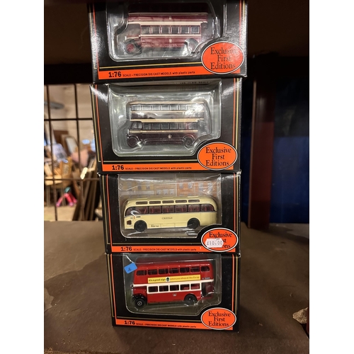 239 - Collection of four Gilbow Exclusive First Editions 1:76 scale die cast model buses including Leyland... 