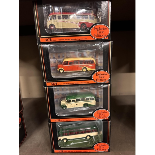 246 - Collection of four Gilbow Exclusive First Editions 1:76 scale die cast model buses including Bedford... 