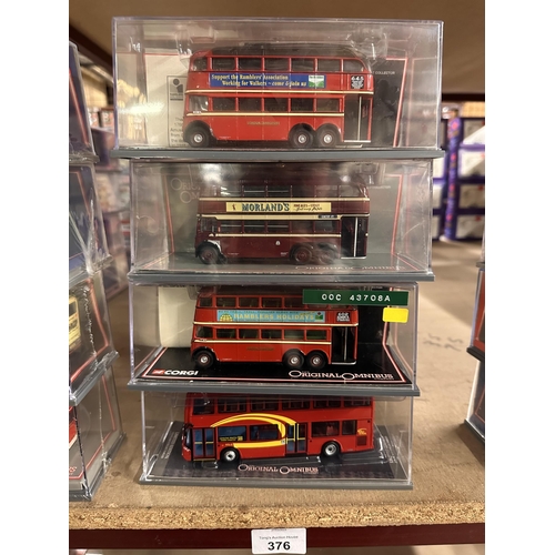 376 - Collection of four Corgi The Original Omnibus Company die cast model buses including Q1 Trolleybus L... 