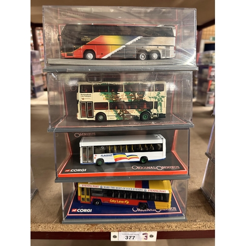 377 - Collection of four Corgi The Original Omnibus Company die cast model buses including Neoplan Citylin... 