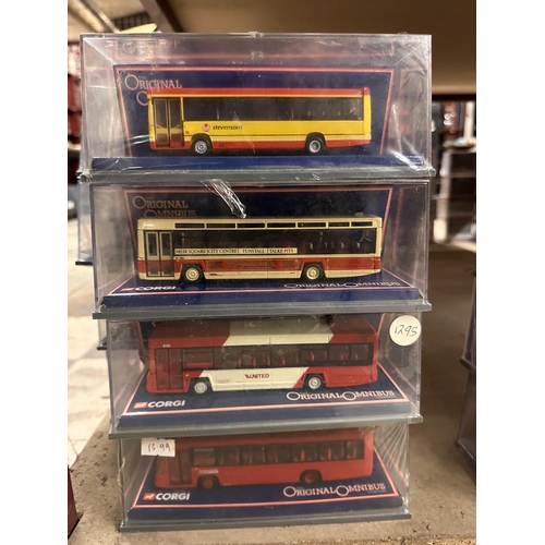 383 - Collection of four Corgi The Original Omnibus Company die cast model buses including Cowie Dennis Da... 