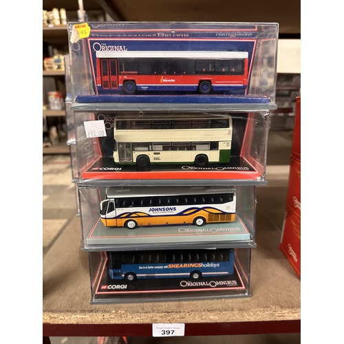 397 - Collection of four Corgi The Original Omnibus Company die cast model buses including The Go Ahead Gr... 